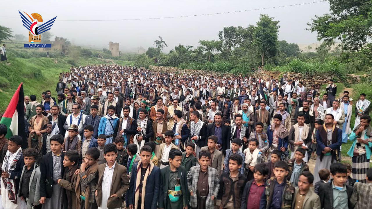  أبناء حجة يحتشدون في مسيرات "نُصرتنا لغزة والاقصى .. مسؤولية وجهاد"