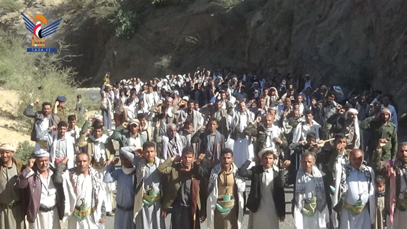 مسيرات جماهيرية في حجة تحت شعار" التحرير خيارنا والمحتل إلى زوال"