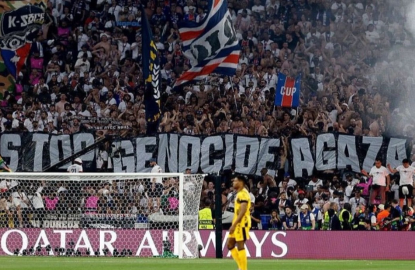جماهير باريس سان جيرمان تدعم غزة في نهائي دوري أبطال أوروبا