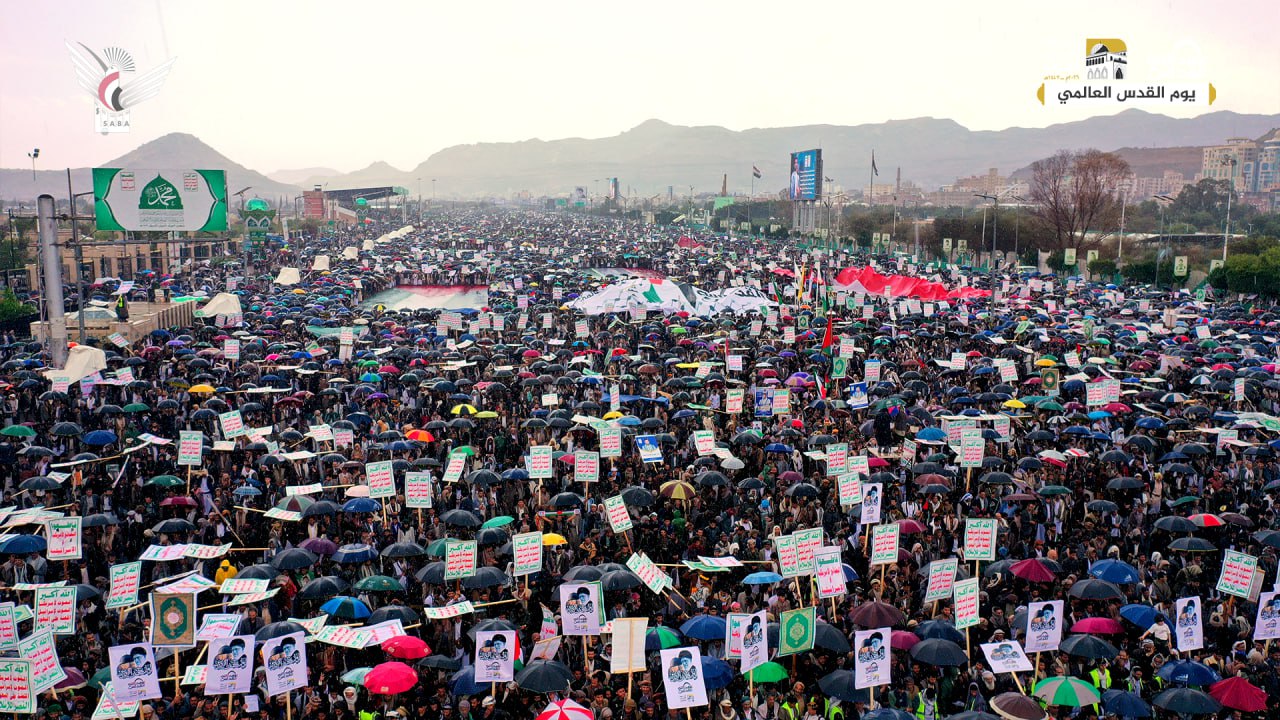 مسيرة كُبرى بالعاصمة صنعاء إحياءً ليوم القدس العالمي وانتصاراً لفلسطين والأقصى