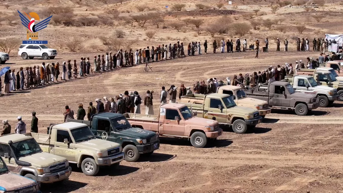 قبائل صرواح بمأرب تعلن النفير العام والجهوزية لمواجهة العدو السعودي