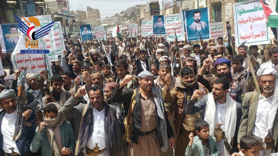 مسيرات حاشدة بالجوف تأكيدًًا على وحدة الصف في مواجهة الطغيان الأمريكي الإسرائيلي