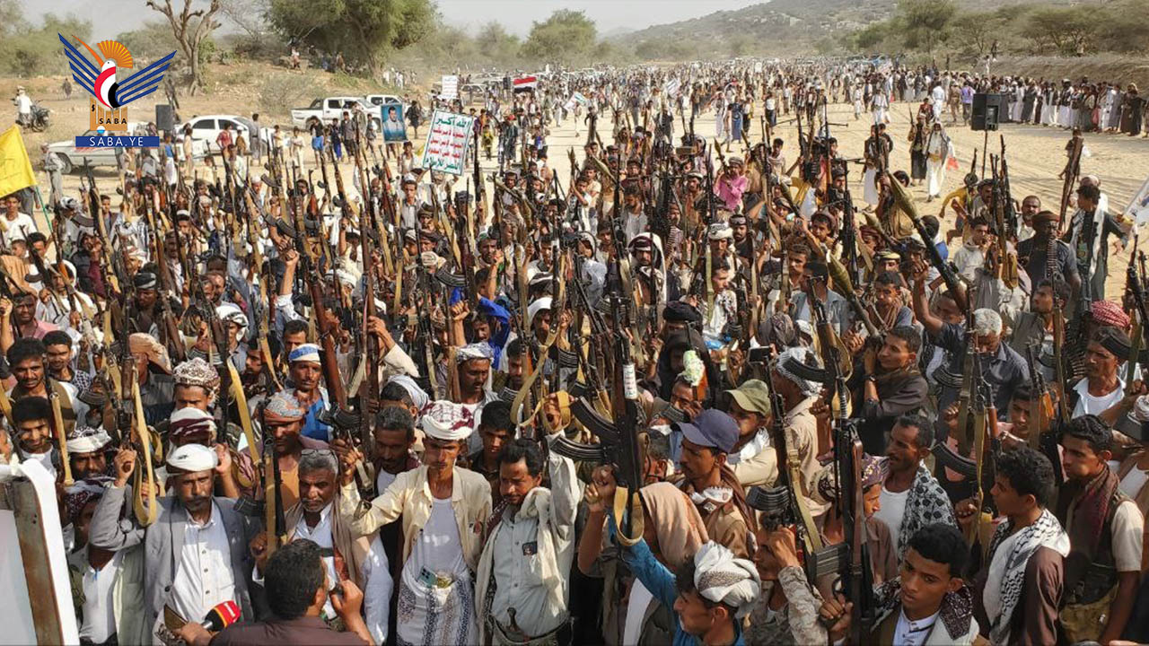 قبائل مستبأ في حجة تؤكد الجاهزية لمواجهة العدو الصهيوني