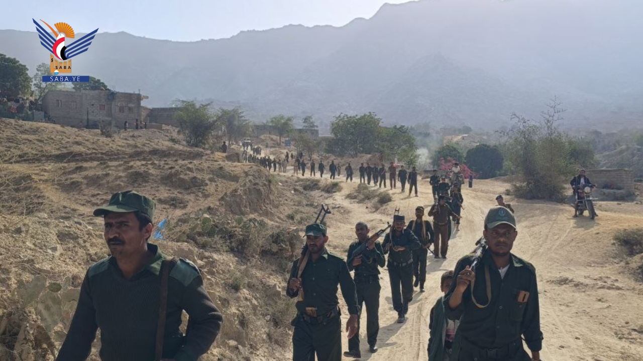 مسير لقوات الأمن في وشحة ومربع عاهم بحجة