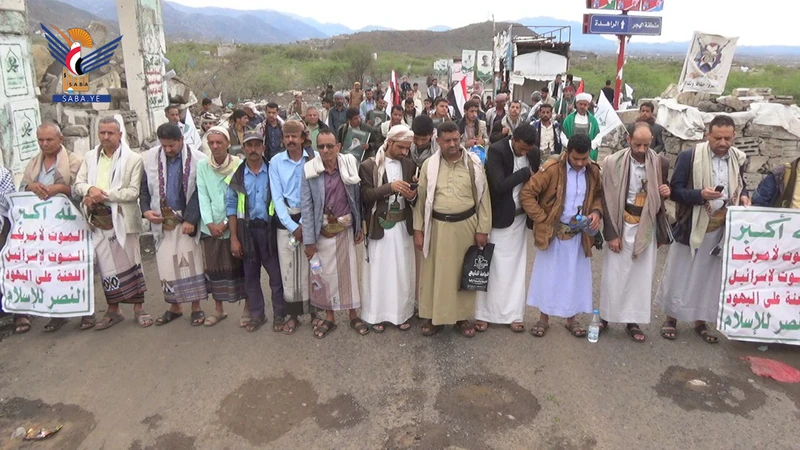 لحج .. ثلاث مسيرات حاشدة في مديرية القبيطة باليوم الوطني للصمود والثبات مع فلسطين ولبنان وإيران