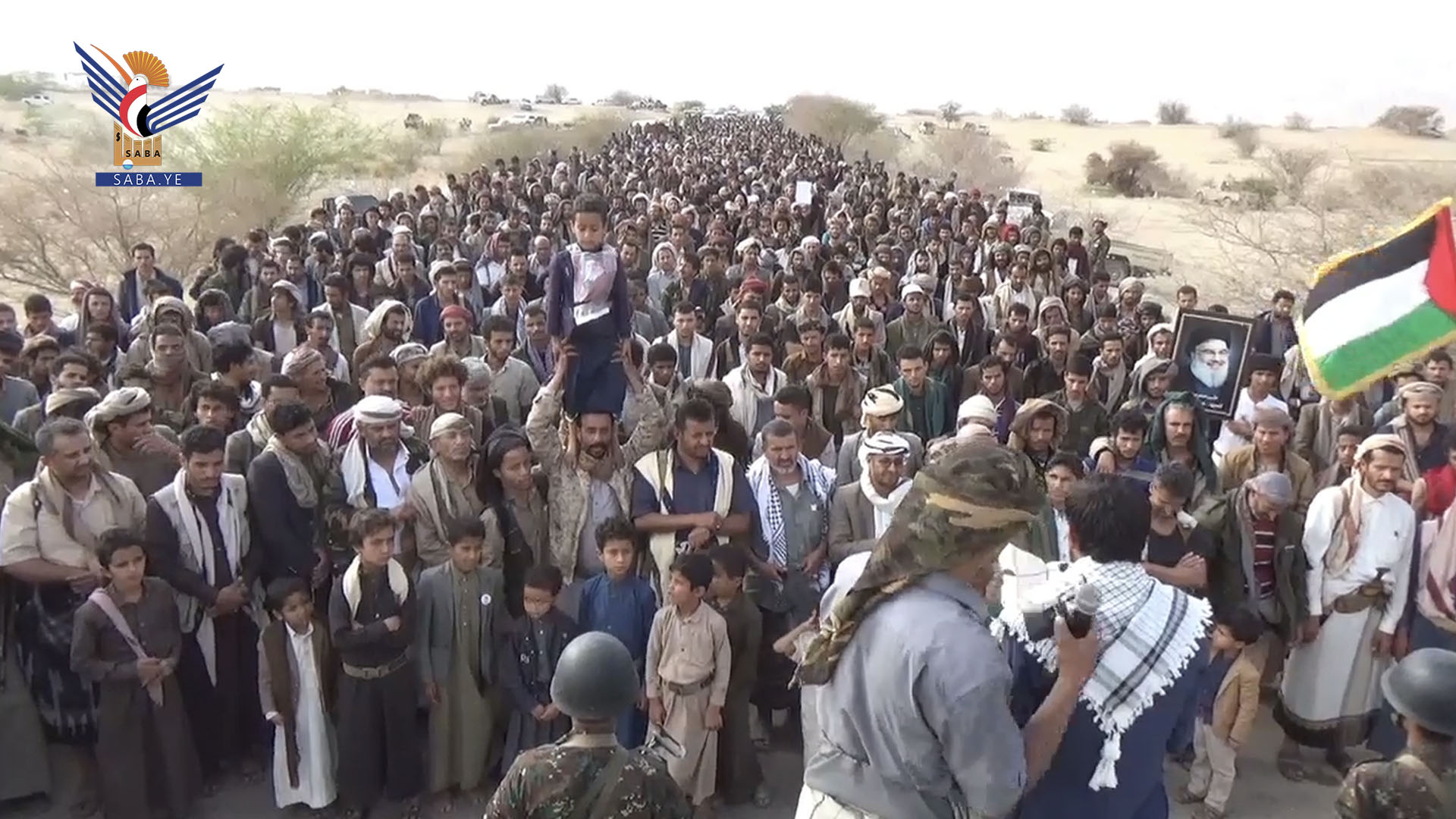 مسيرات حاشدة بمأرب تضامنًا مع الشعب الإيراني