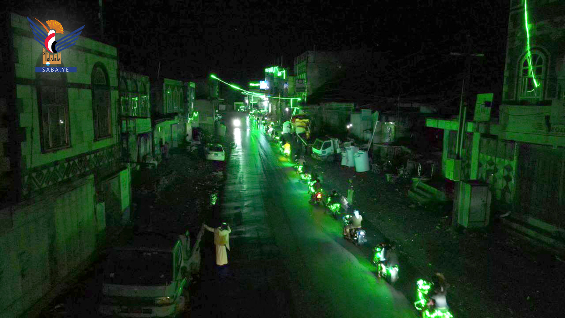 حجة.. مسيرة ضوئية للدراجات النارية في شرس احتفاء بالمولد النبوي