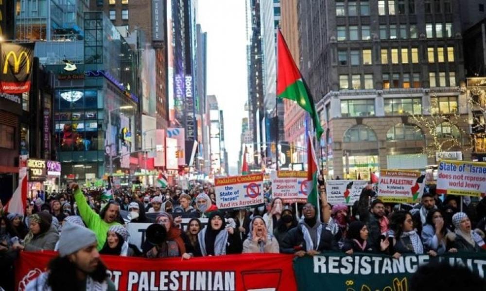وقفة حاشدة في نيويورك ضد الإبادة والمجاعة بغزة