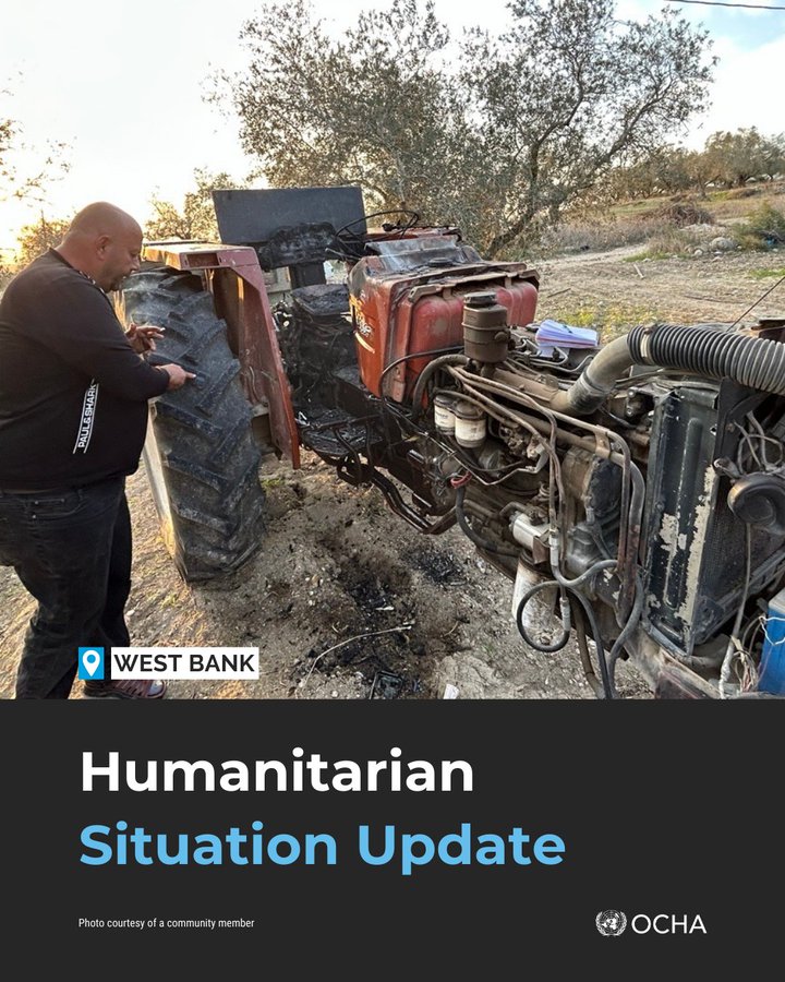 "اوتشا" : 95 الف فلسطيني تأثروا من هجمات المستوطنين خلال عام 2025