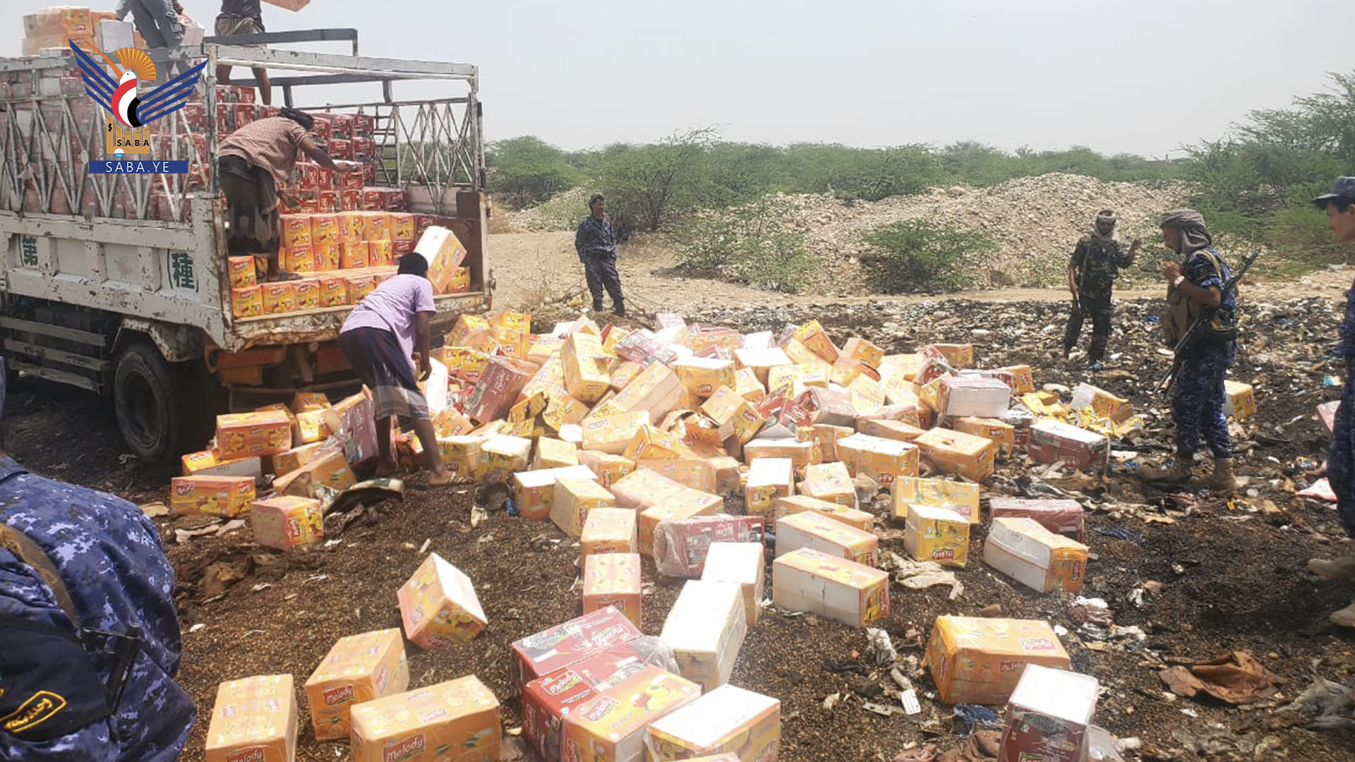 مركز الراهدة الجمركي يتلف 25 طن أدوية وبضائع مهربة