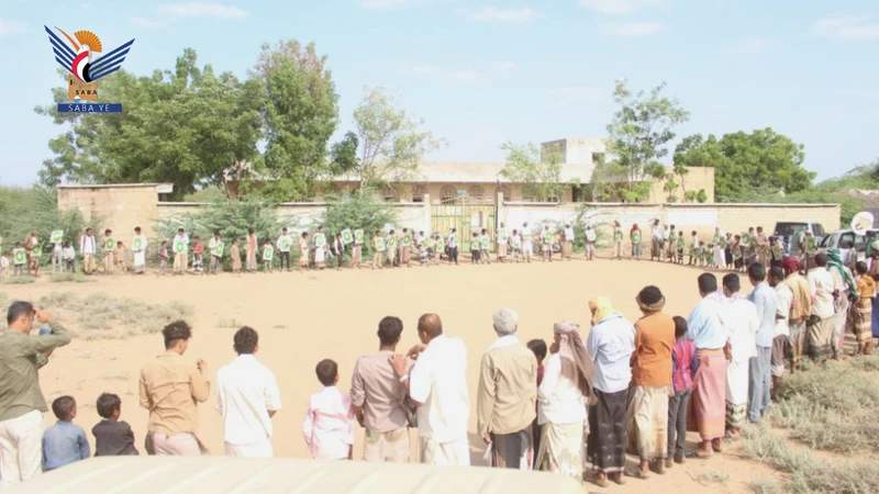 وقفة ومسير لخريجي دورات "طوفان الأقصى" بمديرية الدريهمي بالحديدة