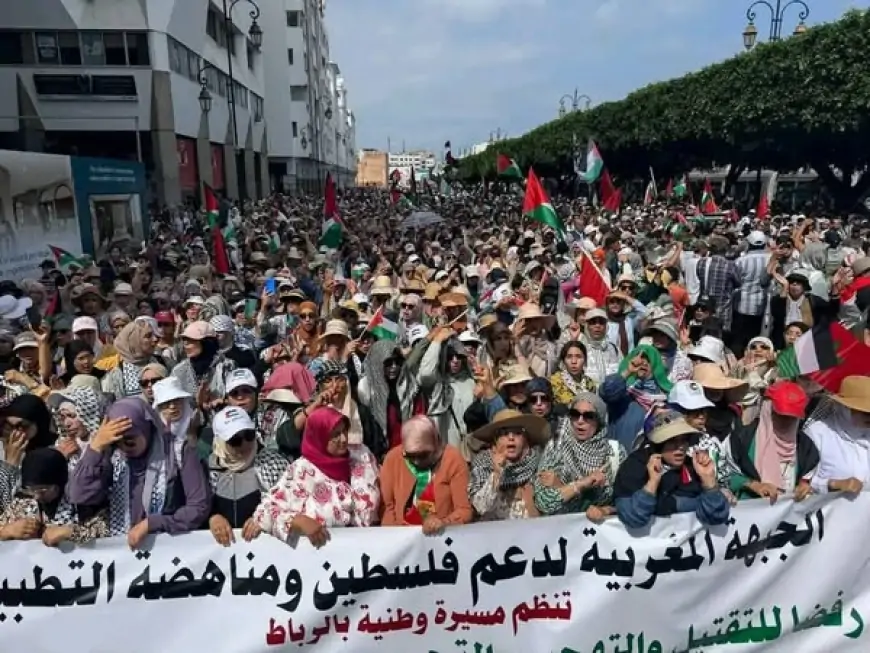 الرباط تنتفض دعماً لغزة: عشرات الآلاف في مسيرة وطنية ضد التجويع والإبادة