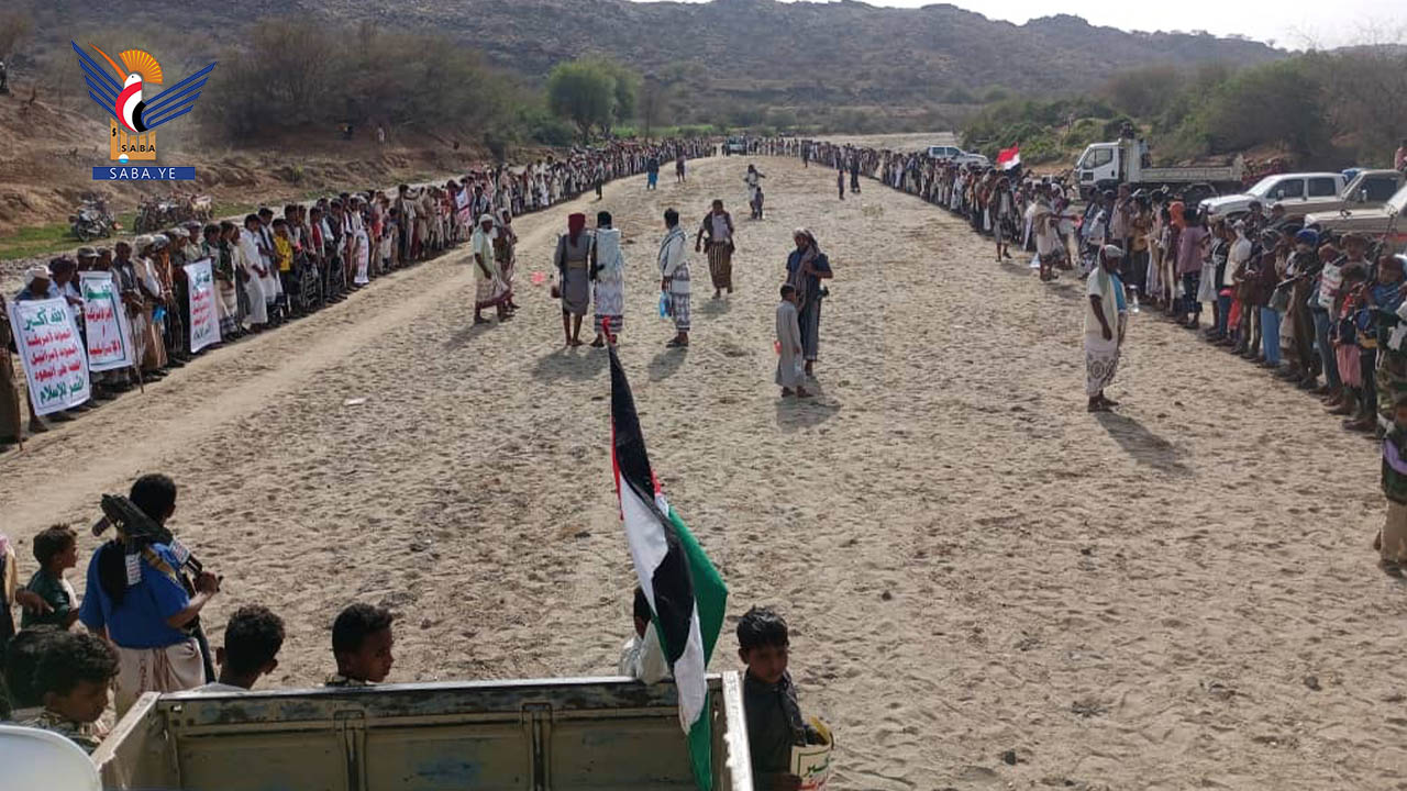 نكف قبلي بمديرية أسلم في حجة نصرة لغزة وإعلانًا للبراءة من الخونة