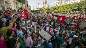 مسيرة حاشدة في تونس نصرة للشعب الفلسطيني وتنديدا بحرب الإبادة