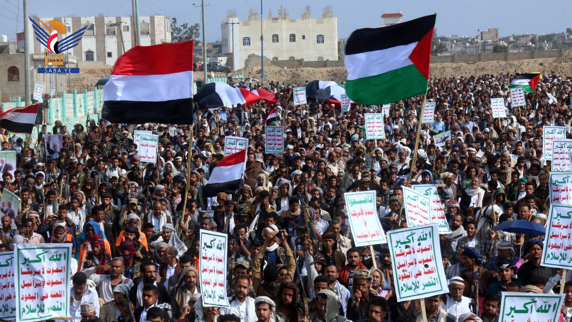  تعز .. مسيرات في 11 ساحة بعنوان "معركة جهاد .. ومحور واحد.. مع غزة حتى النصر"