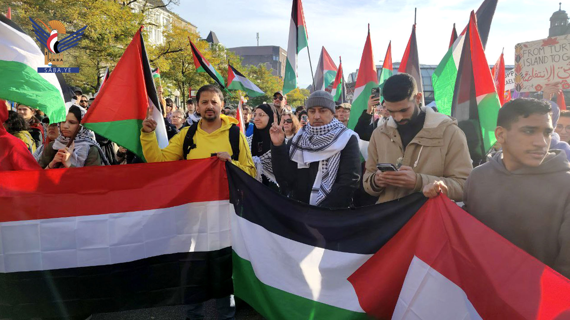 مسيرة بهامبورغ الألمانية دعماً لفلسطين ولبنان بمشاركة الجاليات اليمنية 