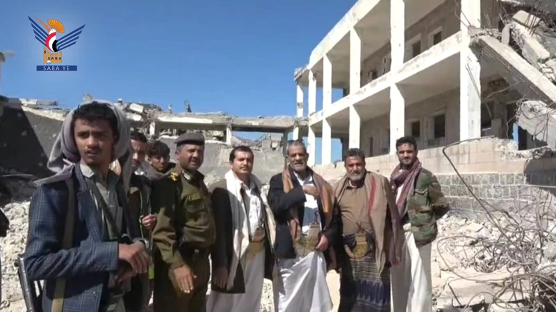 محافظ البيضاء يطلّع على أضرار العدوان في المعهد التقني بالقريشية