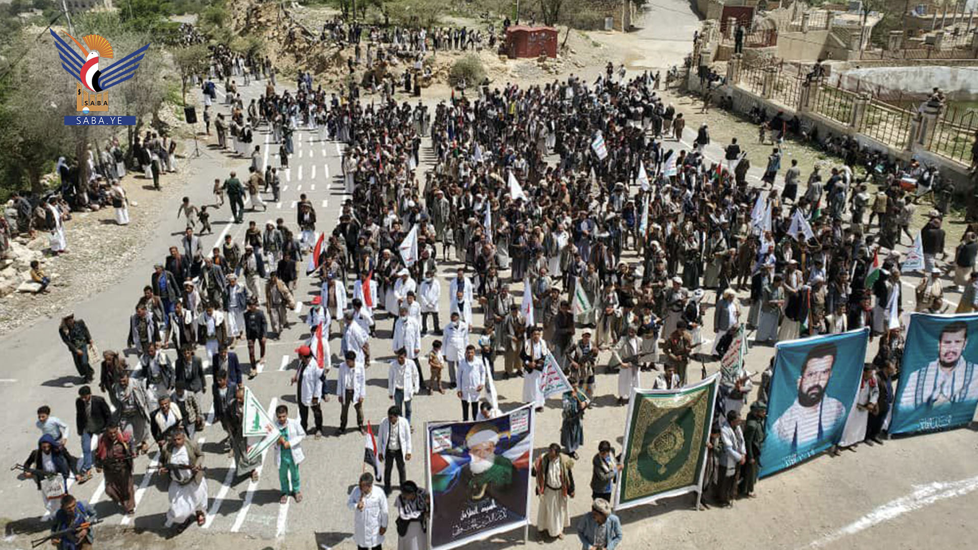  عرض شعبي لخريجي دورات طوفان الأقصى في كحلان عفار بحجة 