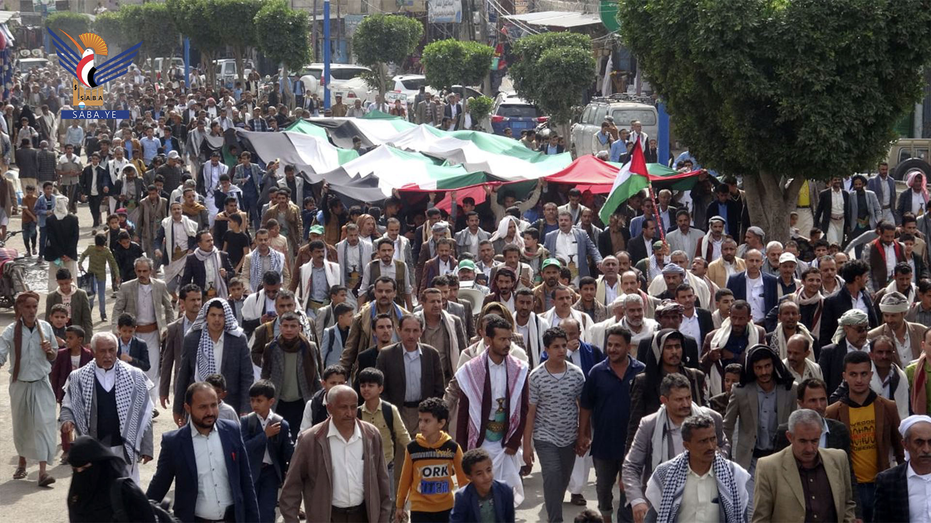 مسيرة بحجة لدعم صمود الشعب الفلسطيني وتأييدا لقرارات القيادة الثورية