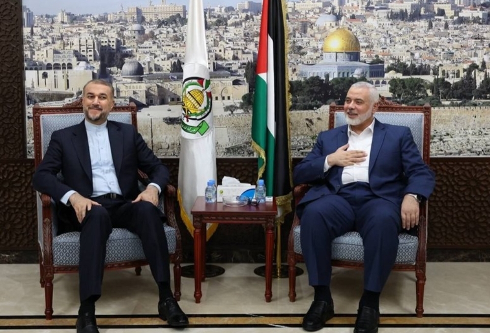 اللهيان يبحث مع هنية اخر مستجدات العدوان الصهيوني على غزة