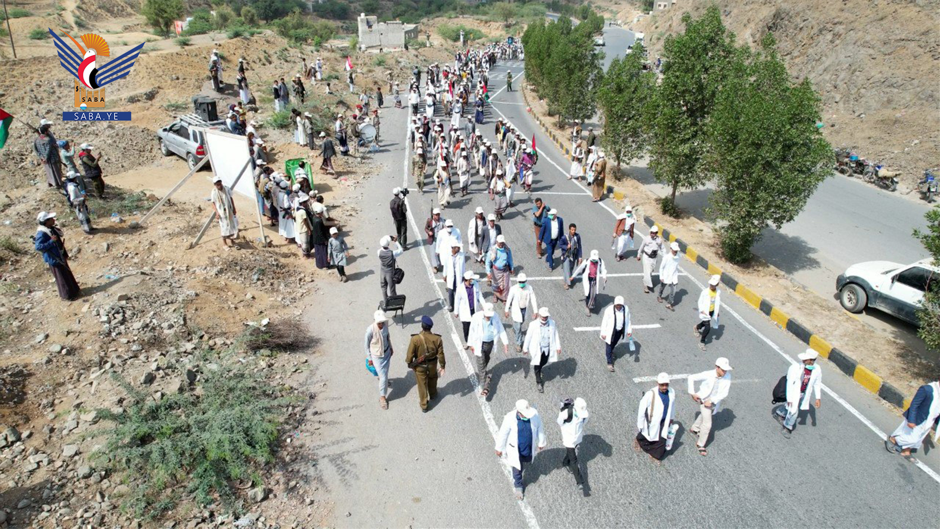 عرض شعبي لخريجي دورات طوفان الأقصى بمديرية نجرة في حجة