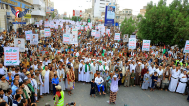 265 مسيرة جماهيرية في الحديدة لتأكيد الثبات مع غزة ورفض صفقات الخداع والخيانة