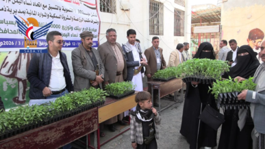 توزيع 50 ألف شتلة لاتحاد نساء اليمن والمدارس الصيفية بذمار