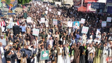 مسيرات حاشدة بالبيضاء تحت شعار ''مع غزة جهاد وثبات لمواجهة أبشع إبادة وأخبث مؤامرات"