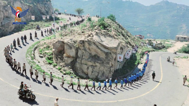 مسير كشفي لطلاب مدرسة الإمام الحسين في مران بصعدة