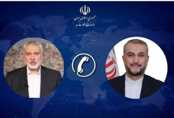 مباحثات هاتفية بين وزير الخارجية الايراني ورئيس المكتب السياسي لحركة حماس