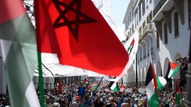 خروج آلاف المغاربة في مظاهرات تضامنية مع فلسطين و لوقف إبادة غزة