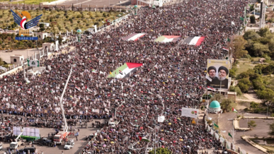 حشود اليمن المليونية تعلن التحدي للعدو الصهيوني والاستنفار على كافة المستويات جهادا ونصرة لغزة