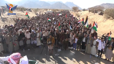 مسيرات حاشدة بمأرب نصرة لغزة وتحديا للعدوان الأمريكي على اليمن