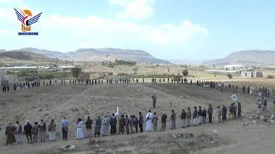 مسير ووقفة حاشدة في سنحان تأكيدًا على الجهوزية وموصلة التعبئة