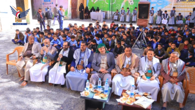 فعالية خطابية ووقفة طلابية في همدان بمحافظة صنعاء بعيد جمعة رجب وانتصارًا لكتاب الله