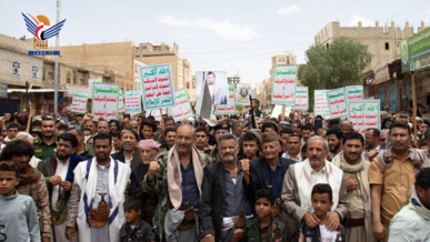  الضالع.. خمس مسيرات حاشدة اسنادا للشعب والمقاومة الفلسطينية