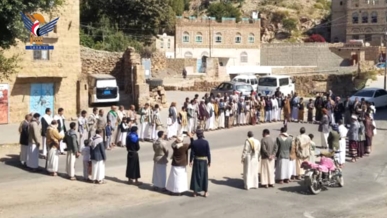 وقفات حاشدة بالمحويت تنديداً بجرائم العدو الصهيوني وتأكيدا على الجهوزية لمواجهة العدو