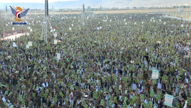 خروج حاشد في 40 ساحة بصعدة في مسيرات "نفير واستنفار.. نصرة للقرآن وفلسطين"