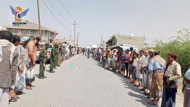 وقفة لأبناء مديرية برع بالحديدة لاعلان النفير ومباركة لانتصارات محور المقاومة