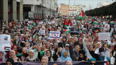 تظاهرات في المغرب ترفض المخطط الصهيوني لتهجير الفلسطينيين