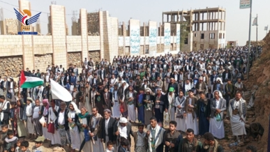 مسيرات حاشدة في حجة تأكيدا على الجاهزية للرد على تصعيد العدو السعودي