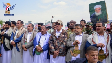  خروج مليوني بالعاصمة صنعاء بمسيرة " مع غزة.. جبهات الإسناد ثبات وجهاد "