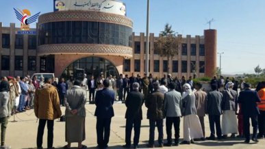 ذمار.. وقفة بفرع شركة النفط تأكيداً على ثبات الموقف المساند للشعب الفلسطيني