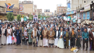 مسيرات حاشدة في الضالع بيوم الصمود الوطني والثبات مع فلسطين ولبنان وإيران