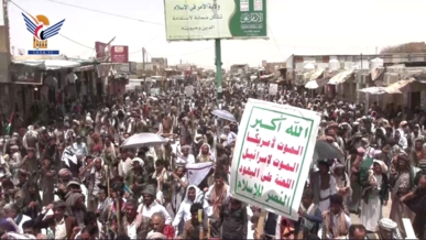 مسيرات حاشدة في الجوف استمرارا في نصرة الشعب الفلسطيني 