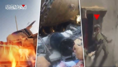 "القسام" تعرض مشاهداً لاستهدافها جنود وآليات العدو الصهيوني شرق مدينة غزة