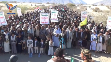 مسيرات حاشدة في مأرب نصرة للشعب الفلسطيني وأعلانا للجهوزية