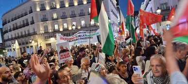 تظاهرة حاشدة وسط مدريد اليوم الثاني على التوالي تنديدًا بالعدوان الصهيوني على غزة