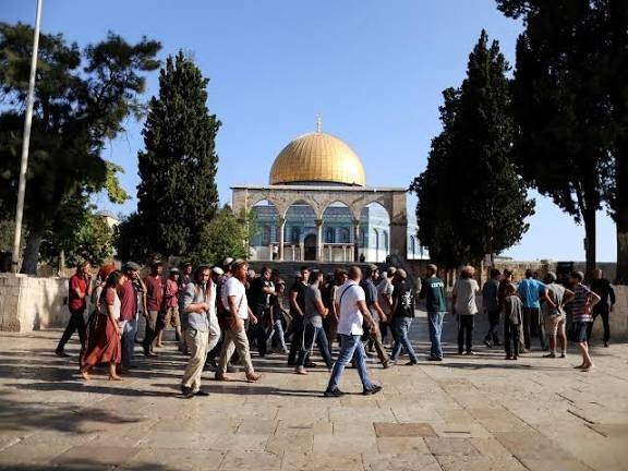 مستوطنون صهاينة يقتحمون المسجد الأقصى مستوطنون صهاينة يقتحمون المسجد الأقصى