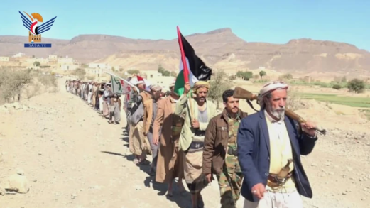 وقفة ومسير لخريجي دورات "طوفان الأقصى" بعزلة وادي مرحب في جحانة